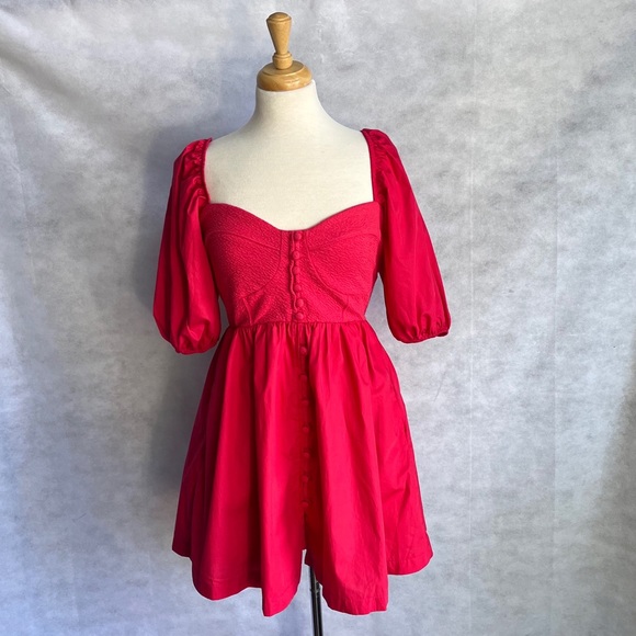 Anthropologie Maeve Anthropologie Sweetheart Puff Sleeve Dress - Picture 6 of 14